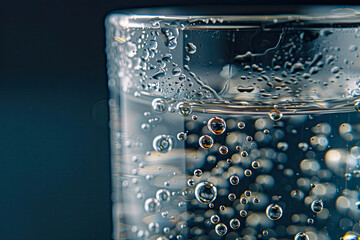 Wall Mural - Glass of water with bubbles