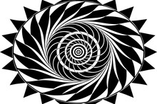 Abstract Spiral & Fractal-spiral-on-black-background-vector-illustration