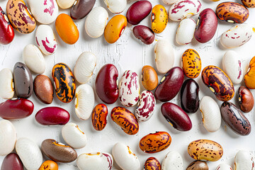 Wall Mural - Beans on a white background