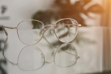 glasses on a table