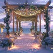 Schöner Hintergrund einer Hochzeitsfeier am Strand
