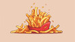 Fries in a flat style. Fast food. Vector illustrati