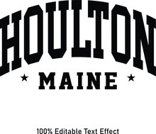 Houlton Text Effect Vector. Editable College T-shirt Design Printable Text Effect Vector