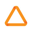 Vector yellow ribbon twisted into a triangle symbol on a white background