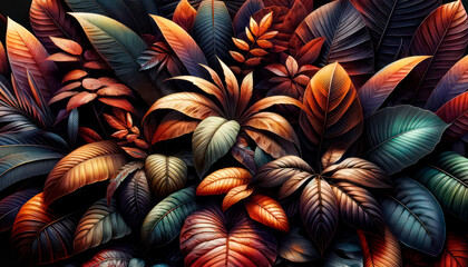 Wall Mural - autumn leaves background