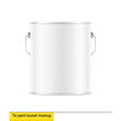 Realistic metal bucket with a handle. Vector illustration isolated on white background. Perfect for your design. EPS10.	