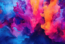 Dramatic Dance Of Pink, Purple, And Orange Inks, Illustrating A Captivating Abstract Underwater Nebula.
