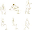 © achmad - Adobe Illustrator Artwork vector design sketch illustration of various sitting positions of a worker