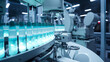 Automated robotic manufacture vitamins pills, dietary supplements or medicine, Pharmaceutical production plant