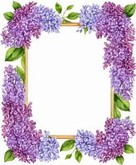  Indulge in whimsy with our watercolor lilac floral frame mockup. Delicate blooms frame the space, inviting your text or photo