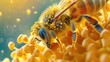 A microscopic view of a bees leg carrying pollen grains