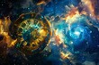 space and time dimension abstract background with copy space area