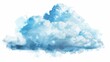 White Cloud and Blue Sky. Watercolor style artwork background
