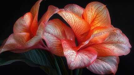 Sticker - Cannova Red Golden Flame. Canna Lily. 