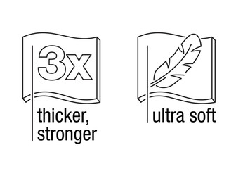 3x Thicker, Stronger and Ultra Soft icons