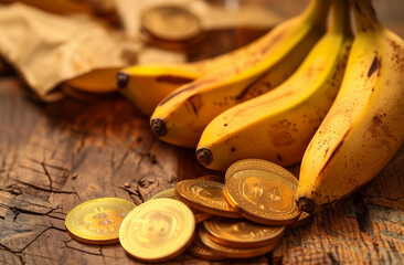 Bananas, coins, banana prices rise, vegetables, tropical fruits, fruits, yellow