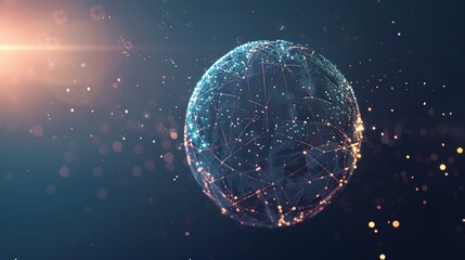 a sphere with lines and dots in it on a black background