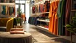 an AI-generated picture featuring a curated selection of modern women's clothing in a chic and stylish retail setting attractive look