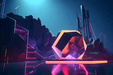 Low Poly Futuristic Neon: A Geometric Illumination of Modern Digital Design