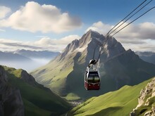 Cable Car In The Mountains