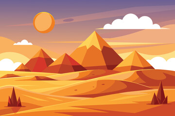 Wall Mural - Vector Desert Landscape Illustration design