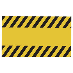 Wall Mural - Black and yellow warning line stripes on a rectangular background, yellow and black stripes diagonal, a warning potential danger vector template caution border sign