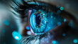 Futuristic Digital Eye with Binary Code