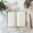 a journal with family goals and reflections, fostering mental health, minimalist backdrop