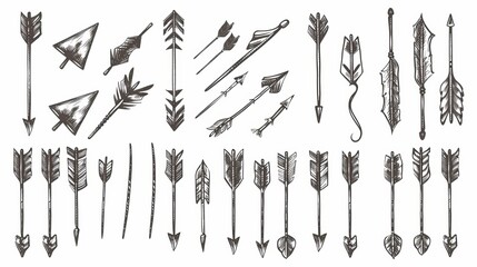 Leinwandbilder - The arrows are hand drawn moderns for use in applications, banners, print screens, pen marks, maps and typography designs.