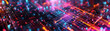 Abstract expression of digital connectivity, featuring circuit-like patterns and vibrant neon lights to symbolize the digital agehyper realistic, low noise, low texture, futuristic style