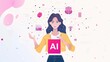 © AUNTYANN STUDIO - Marketing agency with logo 'AI' technology concept, specialist of business investment, stock database analyst, global business concept, Ai generated for ads