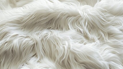 Canvas Print - Close up of white fluffy fur texture.