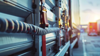 Secure cargo ratchet straps on a truck for safe transport