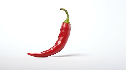 Wall Mural - Red hot chili pepper isolated on white background, clipping path included.