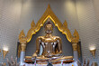 Solid gold Buddha statue in Wat Traimit (Temple of the Golden Buddha). It is 3 meters (nearly 10 feet) tall and weighs 5.5 tons. 
