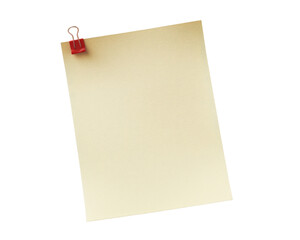 Paper sticky note isolated on transparent background