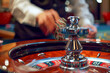 A spinning casino roulette wheel