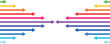 colored thick arrows in lgbt style, horizontal arrows