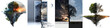 Day and night transition in a split scene Hyperrealistic Highly Detailed Isolated On Transparent Background Png File