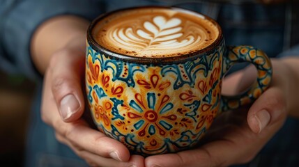 Canvas Print - A Cup of Coffee Surrounded by Coffee Beans