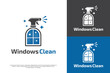 Windows clean vector logo template. This design use sprayer and window symbol. Suitable for cleaning service business.