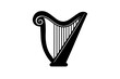 © Merry - harp silhouette vector art illustration