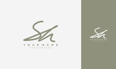 initial SA handwriting signature logo , logo template vector	