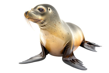 Wall Mural - harbor seal aquatic animal on an isolated transparent background