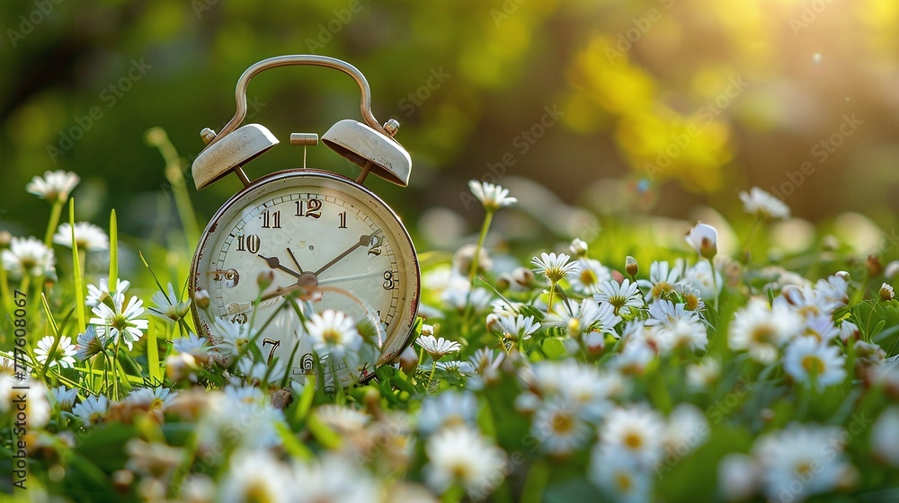 daylight saving time adjustment: spring forward clock change with alarm ...