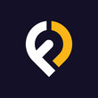 © konydigitaldesign - Pin Point Location Landmark F D Letter Modern Typeface Logo