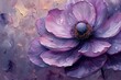 Oil painting of flower in purple color.