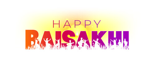 Wall Mural - isolated happy Baisakhi or Vaisakhi illustration.