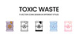 Toxic Waste Icons different style vector stock illustration