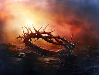 Wall Mural - illustration of crown of thorns